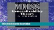 Ebook Generalizability Theory: A Primer (Measurement Methods for the Social Science) Full Online