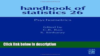 Books Handbook of Statistics, Volume 26: Psychometrics Free Online