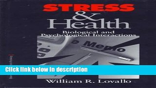 Books Stress   Health: Biological and Psychological Interactions (Behavioral Medicine and Health
