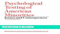 Ebook Psychological Testing of American Minorities: Issues and Consequences (Multicultural Aspects