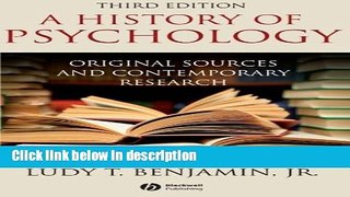Ebook History of Psychology: Original Sources and Contemporary Research Free Download
