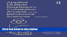 Ebook Applied Multiple Regression/Correlation Analysis for the Behavioral Sciences, 3rd Edition