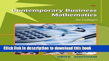 [Read PDF] Contemporary Business Mathematics for Colleges (with Printed Access Card) Download Free