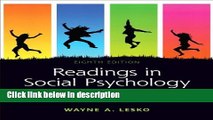 Ebook Readings in Social Psychology: General, Classic, and Contemporary Selections (8th Edition)