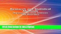 Ebook Research and Statistical Methods in Communication Sciences and Disorders Free Online