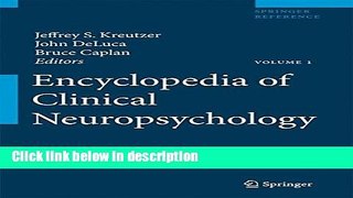 Books Encyclopedia of Clinical Neuropsychology: 4 Volume set Free Online