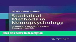 Ebook Statistical Methods in Neuropsychology: Common Procedures Made Comprehensible Free Online