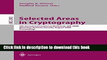 Ebook|Books} Selected Areas in Cryptography: 7th Annual International Workshop, SAC 2000,