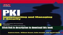 Books PKI: Implementing   Managing E-Security: Implementing   Managing E-Security (Rsa Press) Free