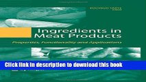 Ebook|Books} Ingredients in Meat Products: Properties, Functionality and Applications Full Online