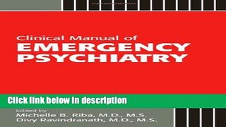 Books Clinical Manual of Emergency Psychiatry Full Online