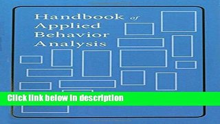 Ebook Handbook of Applied Behavior Analysis Full Online