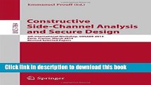 Ebook|Books} Constructive Side-Channel Analysis and Secure Design: 4th International Workshop,