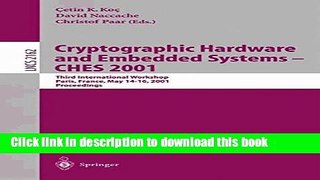 Ebook|Books} Cryptographic Hardware and Embedded Systems - CHES 2001: Third International