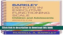 Ebook Barkley Deficits in Executive Functioning Scale--Children and Adolescents (BDEFS-CA) Full