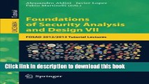 Ebook|Books} Foundations of Security Analysis and Design VII: FOSAD 2012 / 2013 Tutorial Lectures