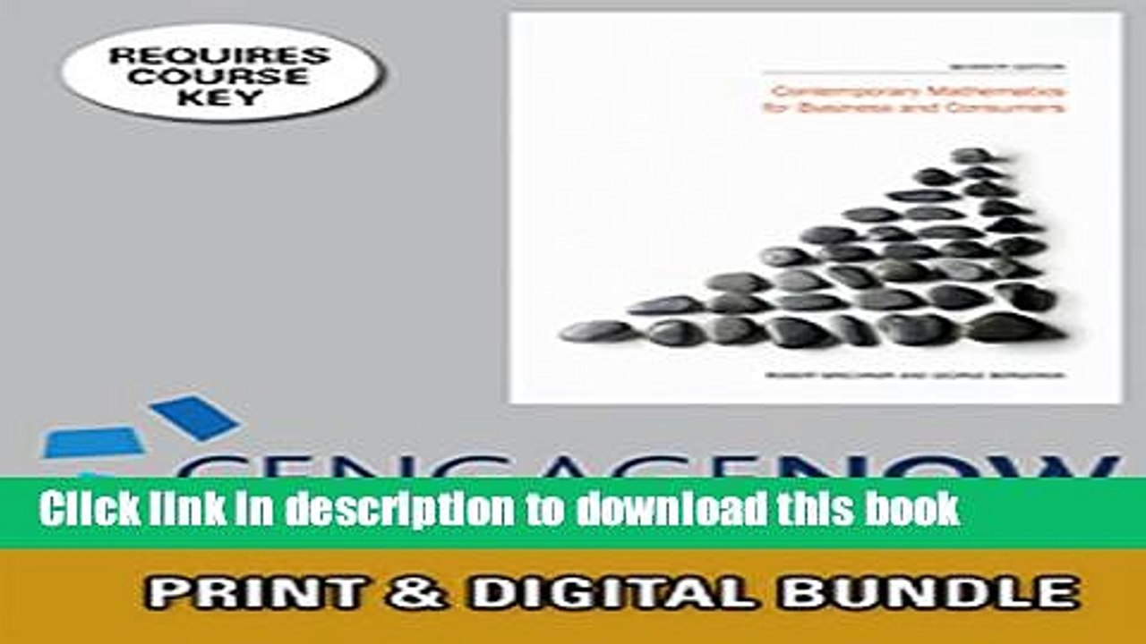 [Read PDF] Bundle: Contemporary Mathematics for Business and Consumers, 7th + CengageNOWTM, 2