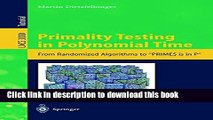 Ebook|Books} Primality Testing in Polynomial Time: From Randomized Algorithms to 