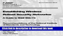Books Establishing Wireless Robust Security Networks:  A Guide to IEEE 802.11i: Recommendations of
