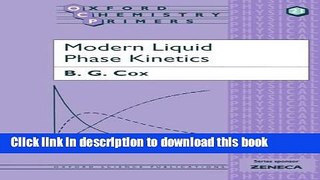 Ebook Modern Liquid Phase Kinetics (Oxford Chemistry Primers) Full Online