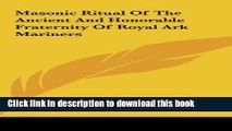 Ebook Masonic Ritual of the Ancient and Honorable Fraternity of Royal Ark Mariners Free Download