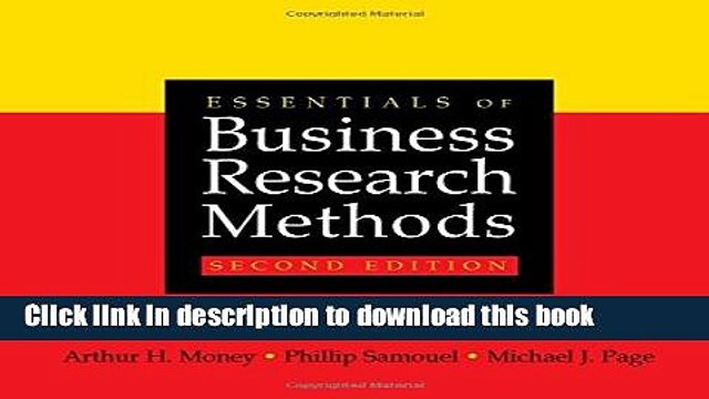 [Read PDF] Essentials of Business Research Methods Ebook Online