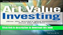 Ebook The Art of Value Investing: How the World s Best Investors Beat the Market Free Online