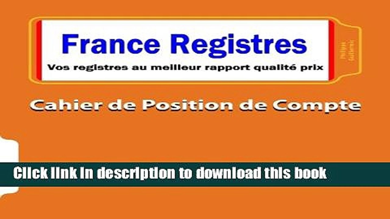 PDF  Cahier de position de compte (French Edition)  Free Books