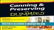 Ebook Canning and Preserving For Dummies Free Online