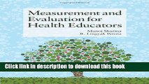 Books Measurement And Evaluation For Health Educators Free Online