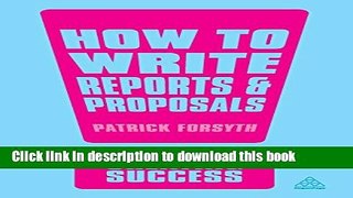 PDF  How to Write Reports and Proposals (Creating Success)  Online