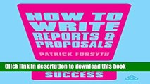 PDF  How to Write Reports and Proposals (Creating Success)  Online