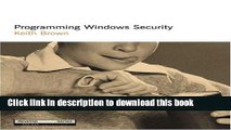 Books Programming Windows Security Free Online