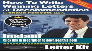 PDF  Instant Recommendation Letter Kit - How To Write Winning Letters of Recommendation  Online