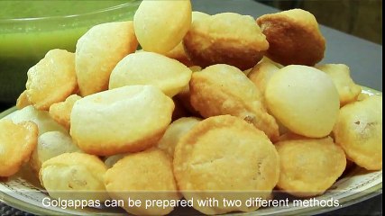 Download Video: Golgappa Puri Recipe for Pani Puri with Rava - Sooji Puchka