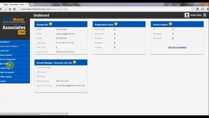 Profile, Password Updation on Lead Management Tool of IndianMoney.com