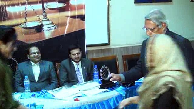 QLC Q Moot Court Competition Judges Received Trophy at Quaid-e-Azam Law College Lahore
