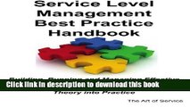 Books Service Level Management Best Practice Handbook: Building, Running and Managing Effective