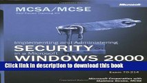 Ebook MCSA/MCSE Self-Paced Training Kit: Implementing and Managing Security in a Microsoft Windows
