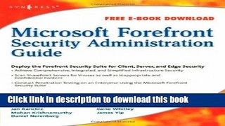 Ebook Microsoft Forefront Security Administration Guide Full Online