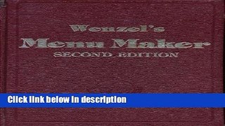Books Wenzel s Menu Maker Full Online