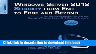 Books Windows Server 2012 Security from End to Edge and Beyond: Architecting, Designing, Planning,