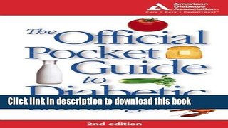 Books The Official Pocket Guide to Diabetic Exchanges Free Online
