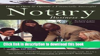 Books How to Open   Operate a Financially Successful Notary with Business: With Companion CD-ROM
