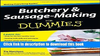 Books Butchery and Sausage-Making For Dummies Free Online