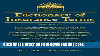 Ebook Dictionary of Insurance Terms Full Online