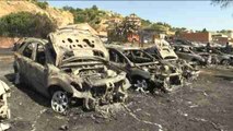 Calcinados 32 vehículos en un incendio cerca del aeropuerto de Barajas