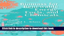 Books Biomass for Renewable Energy, Fuels, and Chemicals Free Online