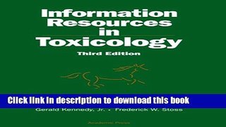 Books Information Resources in Toxicology Free Online