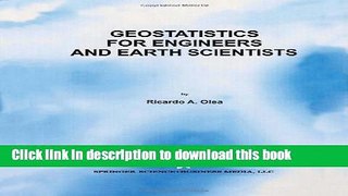 Books Geostatistics for Engineers and Earth Scientists Free Online
